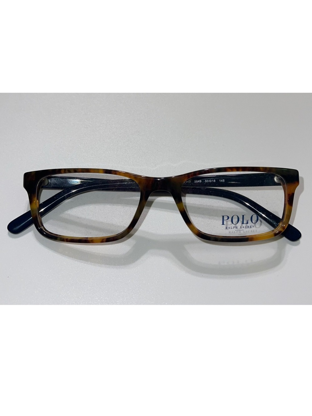 NWOT Polo Ralph Lauren Men’s Brown Tortoiseshell Rectangular Glasses 2143 5549
